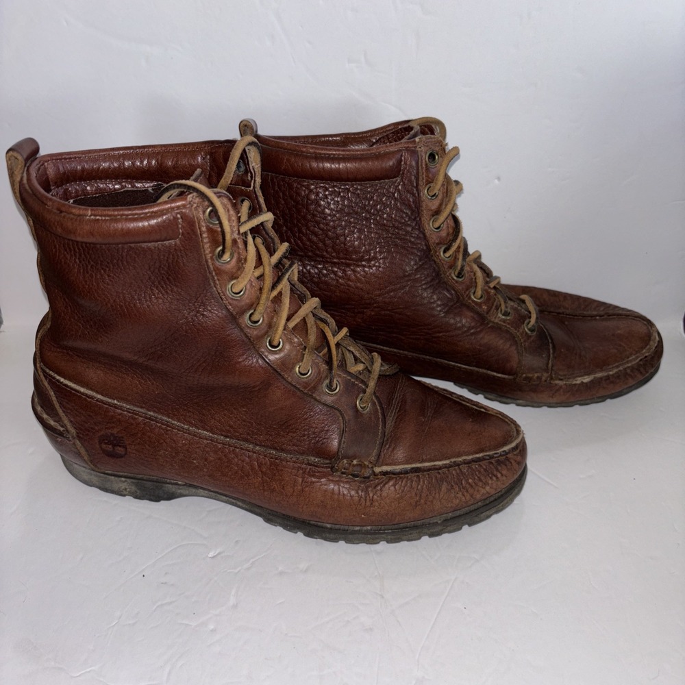 Vintage Timberland Women's 9.5 M Brown Leather Ankle Boots Distressed